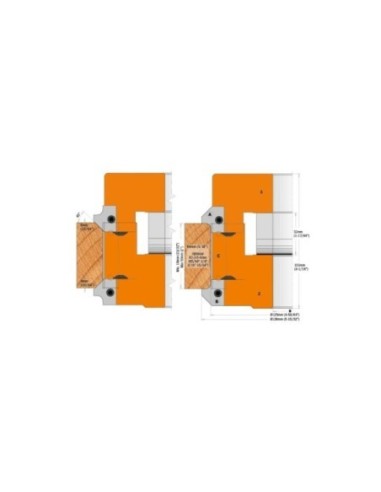 Set di teste portacoltelli regolabili per raggi convessi e smussi (2 pz.)